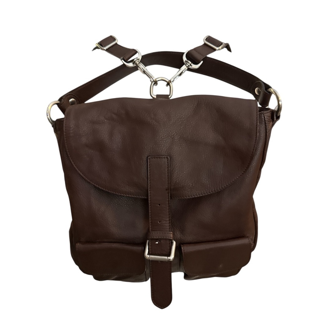 Garnet Hill leather made in Italy Brown Bag/purse backpack pockets, should strap